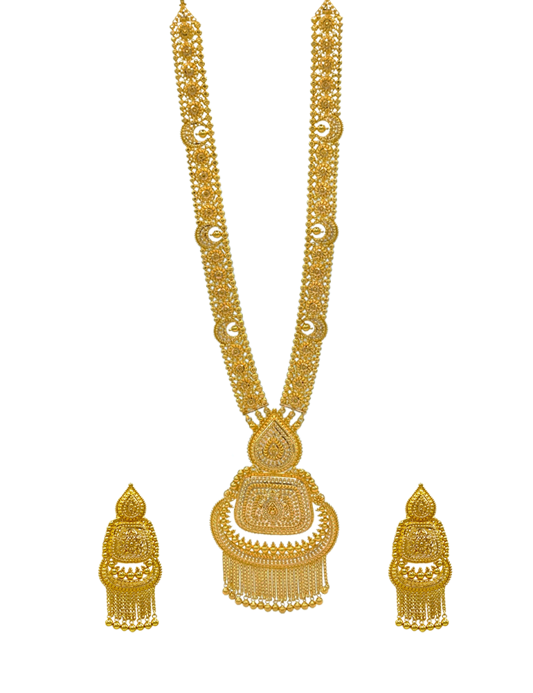 Gold Necklace Set with Earrings 22 Karat