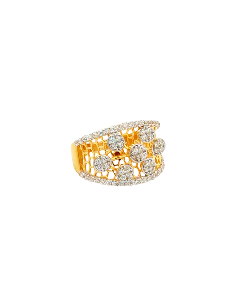 Virelle Honeycomb Glam Ring 22 Karat
