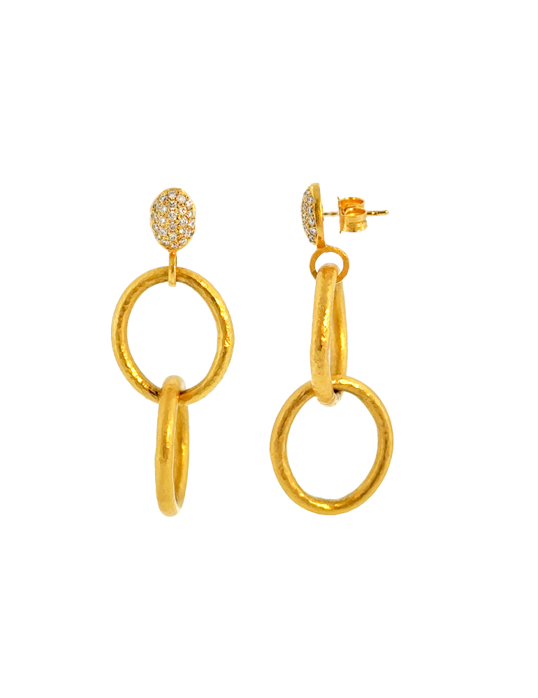 Golden Eclipse Earrings - 14 Karat