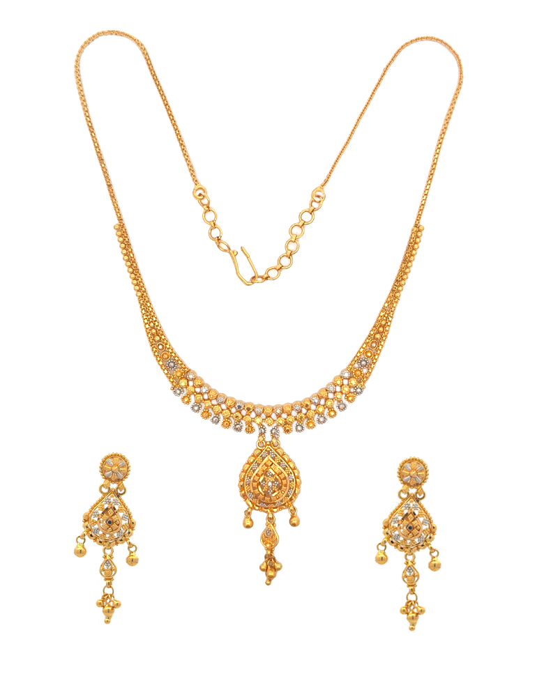 22 KT Yellow Gold Set With Earrings