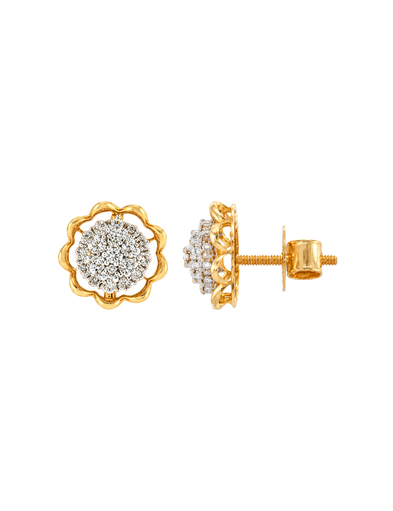 Kaira Cushion Cluster Diamond Studs - 18 Karat