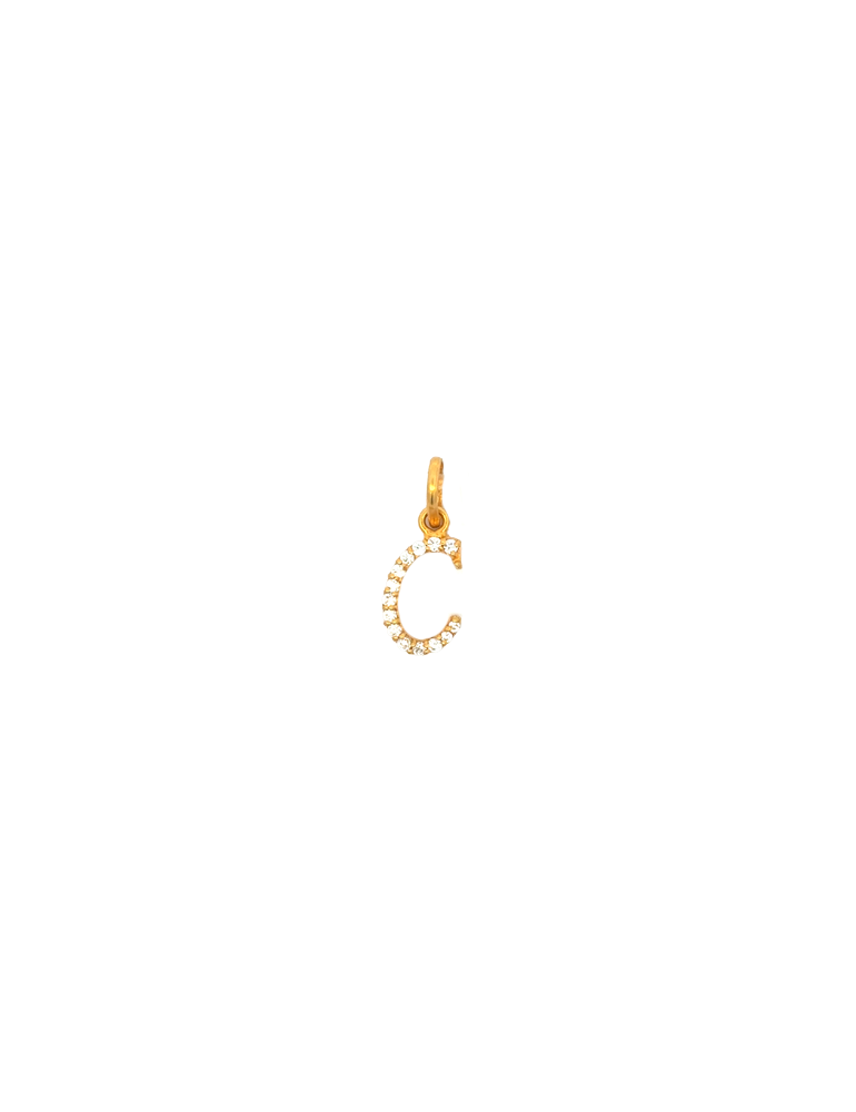 Initial 'C' Gold Pendant - 22 Karat