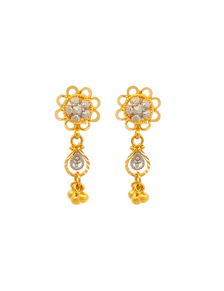 Gold PetalCascade Earring 22 karat