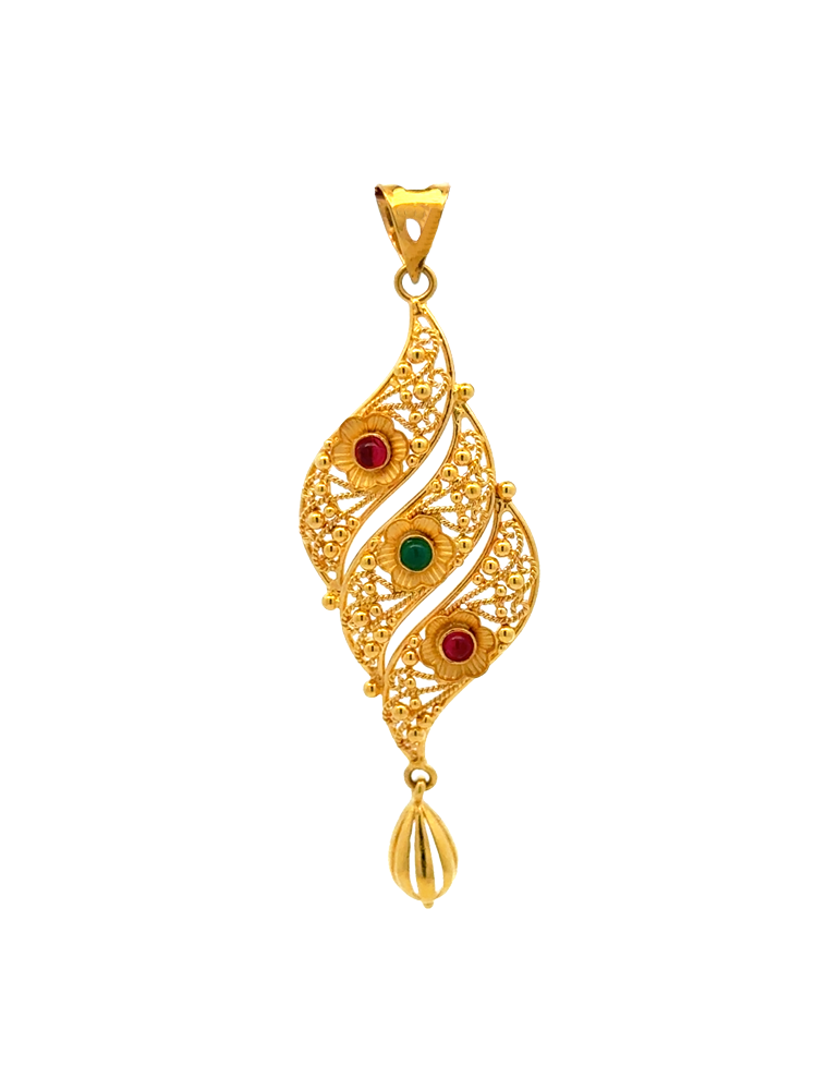 Designer Gold Fancy Pendant - 22 Karat