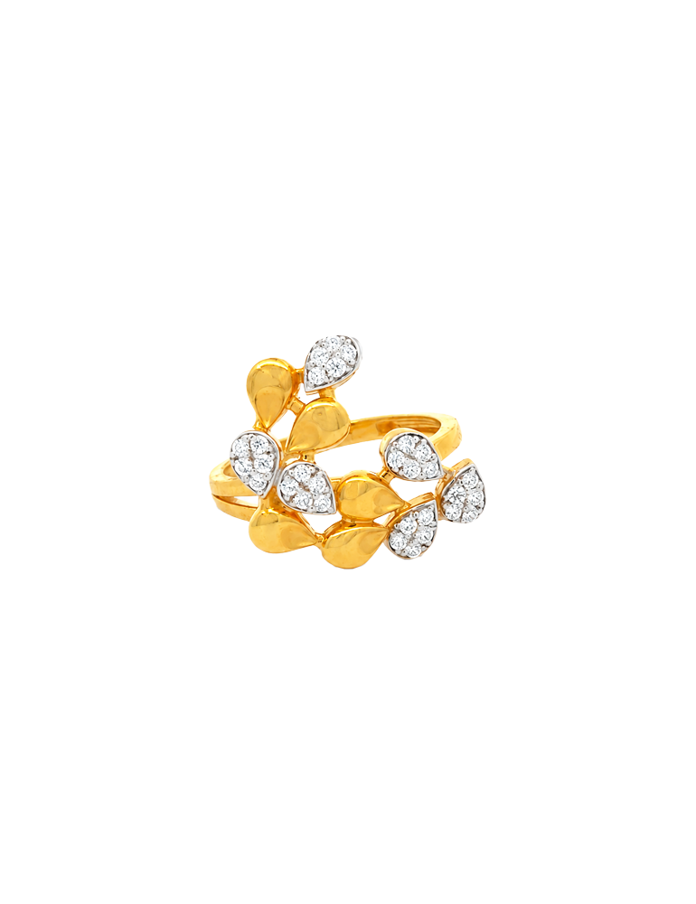 Seravelle Golden Leaf Ring - 22 Karat