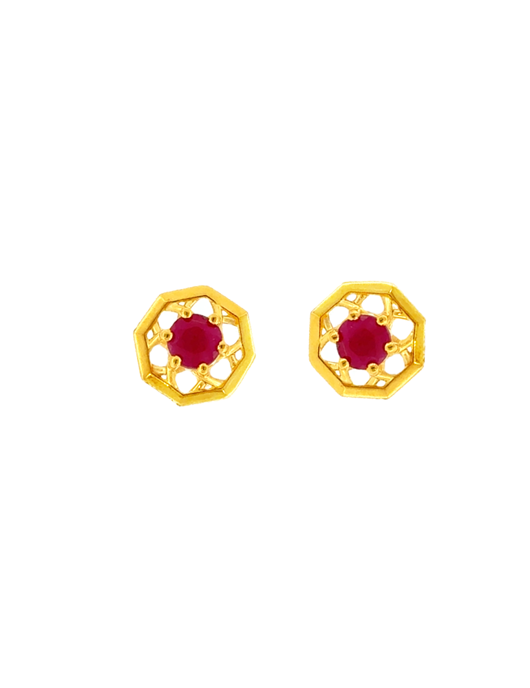 Crimson Octave Studs - 22 Karat