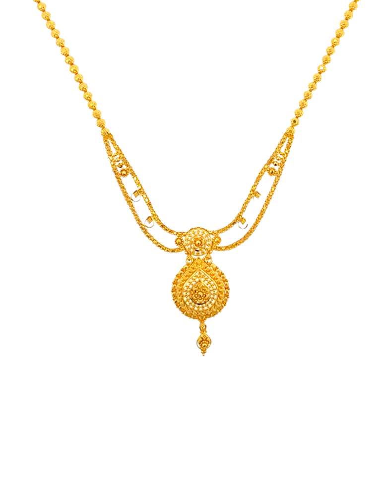 Hemanjali Layered Pendant Set - 22 Karat