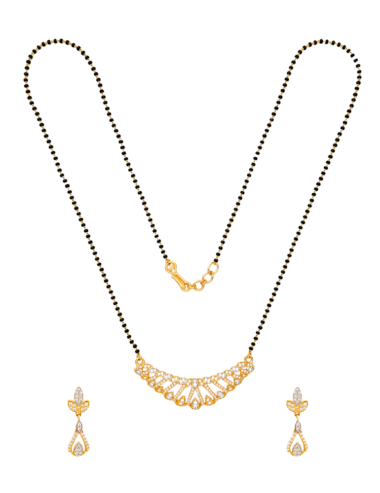 Feather Bloom Mangalsutra Set 22 Karat