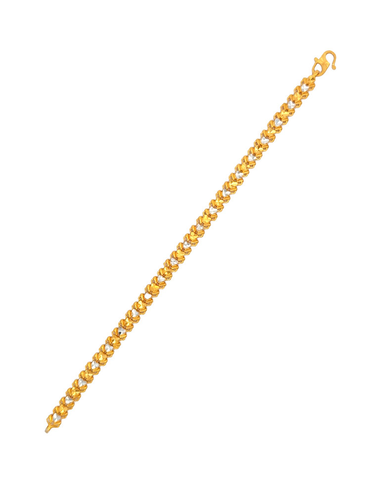 Dual Toned Women's Gold Bracelet 22 Karat