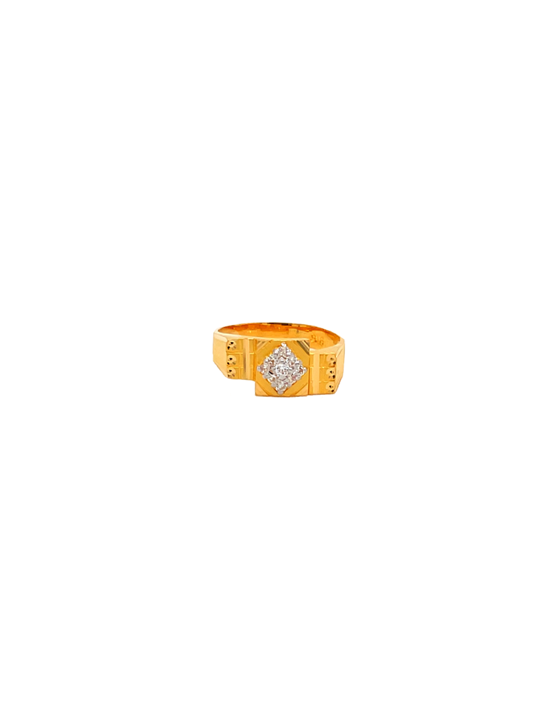 Gold Men's CZ Ring 22 Karat