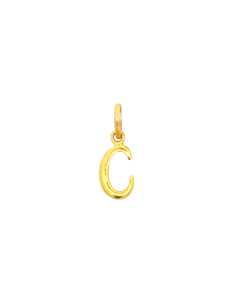 Initial 'C' Gold Pendant - 22 Karat