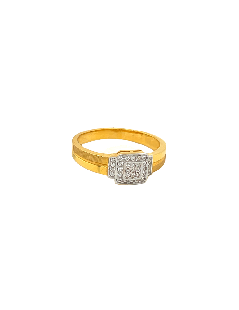 CZ Stone Gold Men's Ring 22 Karat