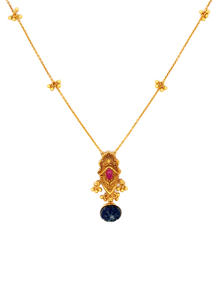 Neelmanik Pendant Necklace - 22 Kt