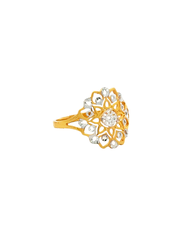 Radiant Daisy Motif Ring 22 Karat