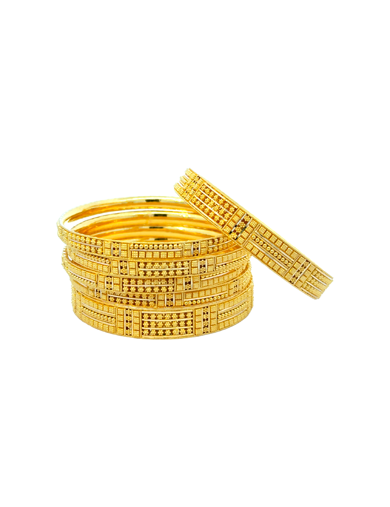 Gold Bangles 22kt - Set of 6