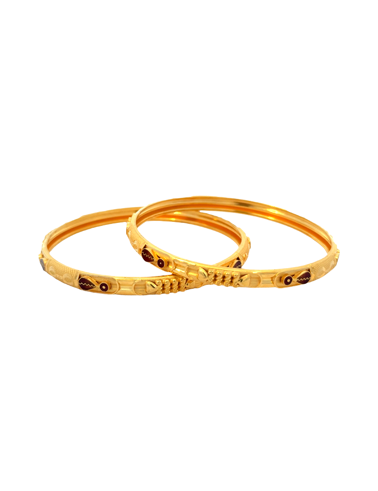 Gold Bangles 22kt - Set of 4