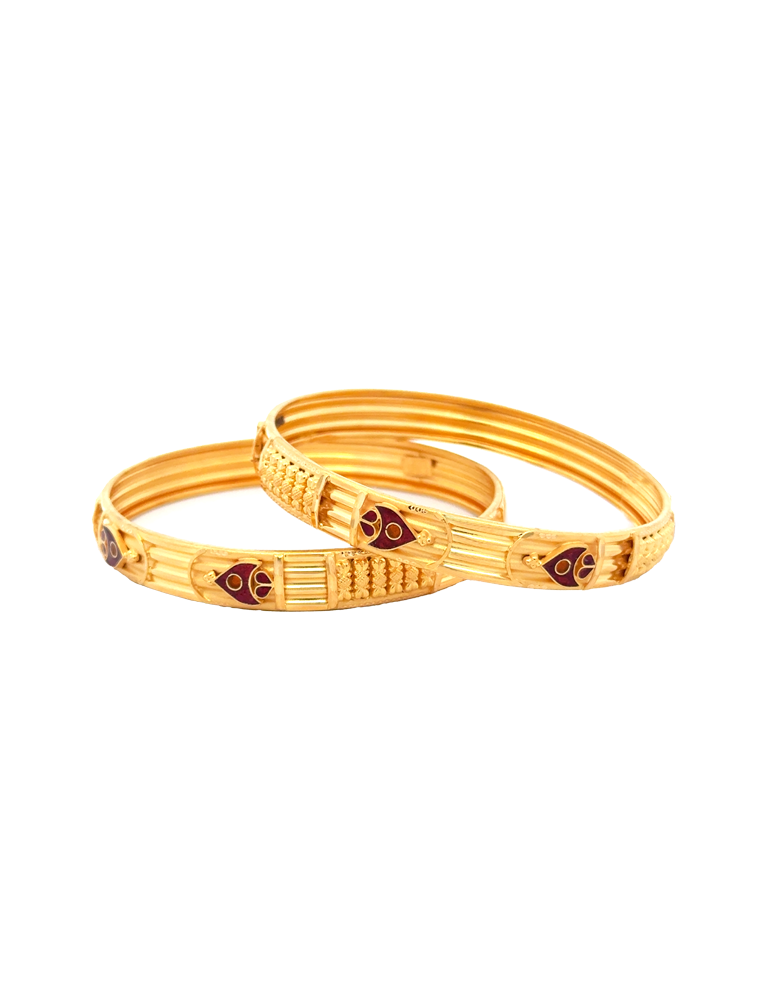 Rubara Meena Gold Bangles 22kt - Set of 2
