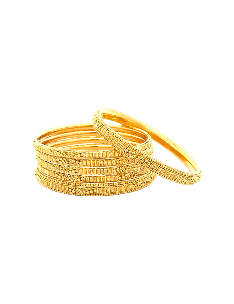 Suvarna Weave Gold Bangles 22kt - Set of 6