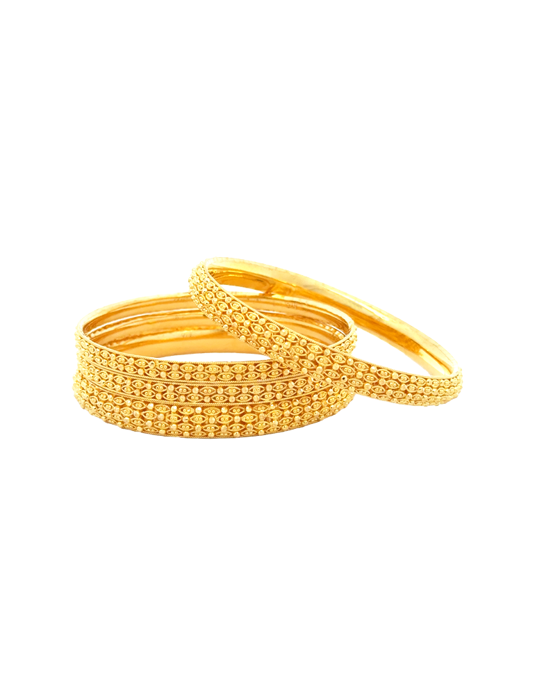 Naksh Weave Gold Kadas 22kt - Set of 6