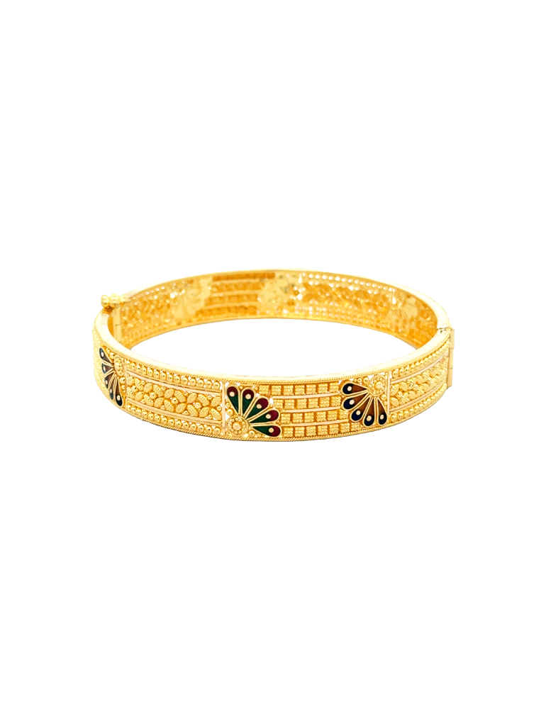 Surmayi Peacock Gold Kadas 22kt - Set of 2