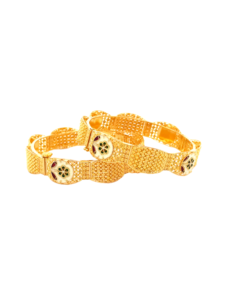 Rajphool Gold Kadas 22kt - Set of 2