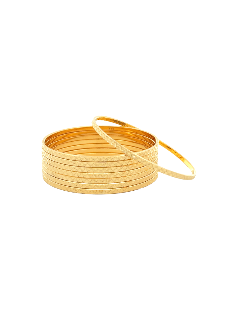 Golden Whisper Bangles 22kt - Set of 8
