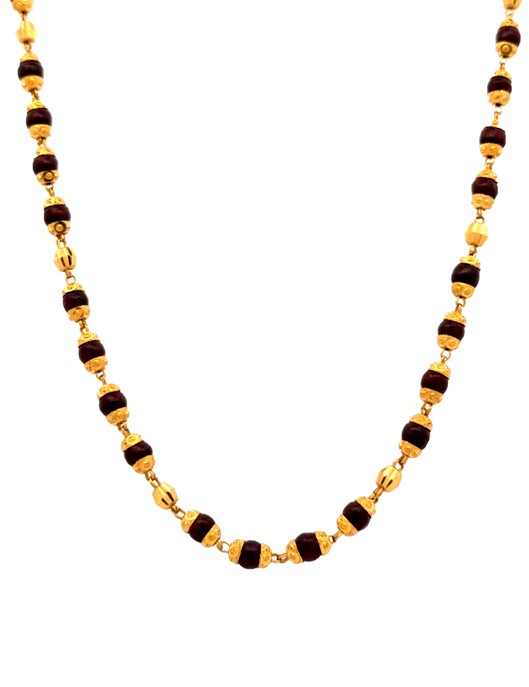 Gold Rudraksha Chain - 22 Karat
