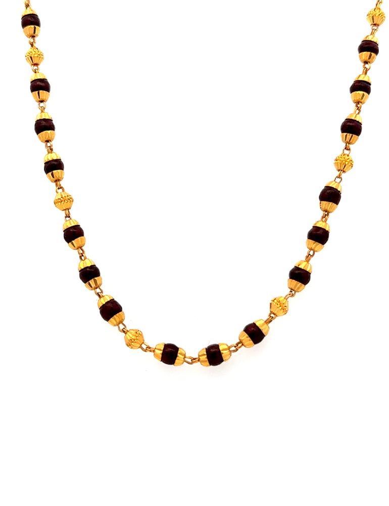 Gold Rudraksha Chain - 22 Karat