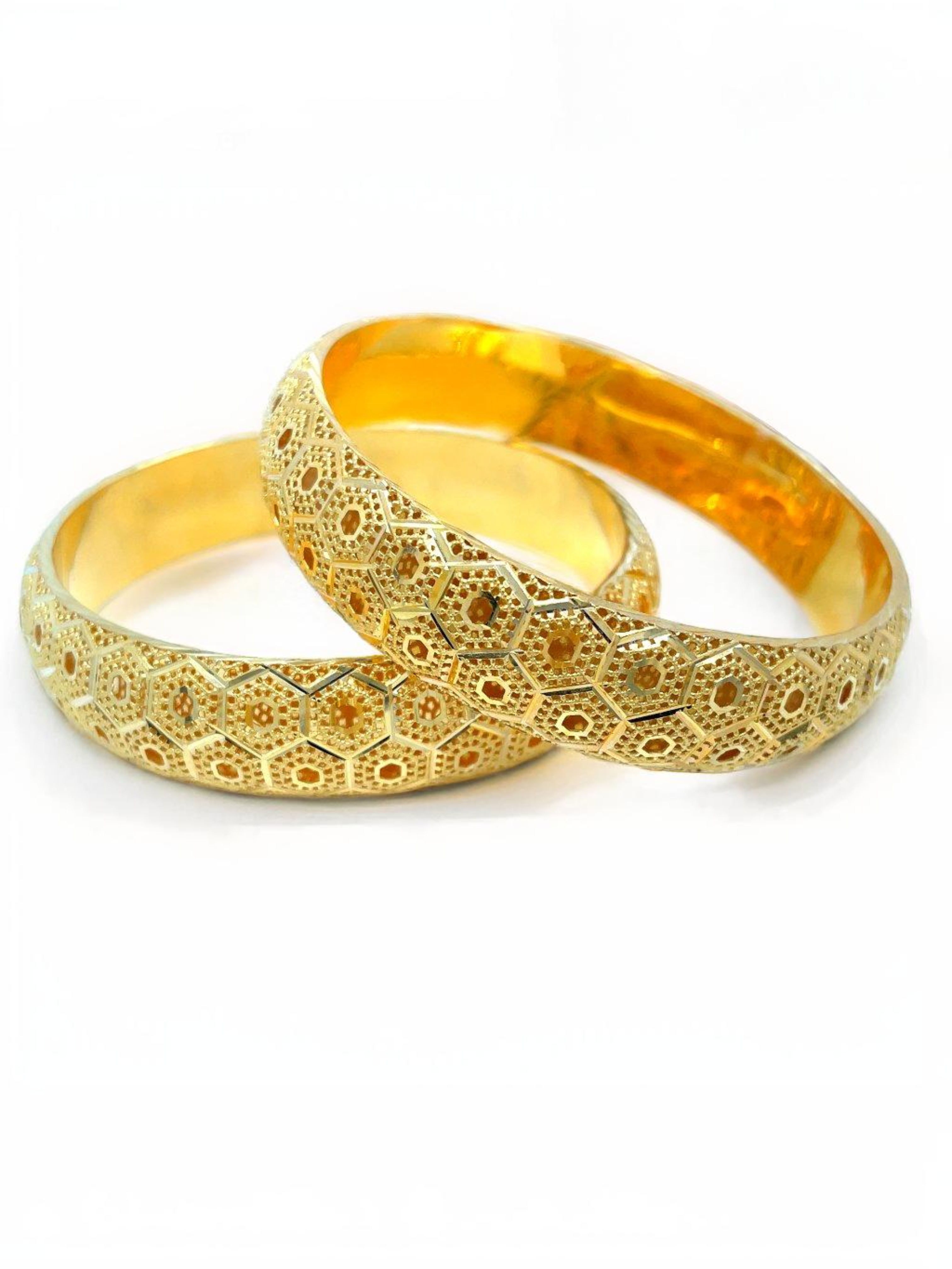 Sleek Embossed Gold Bangles 22 Karat Set Of 4 aabhushan Jewelers