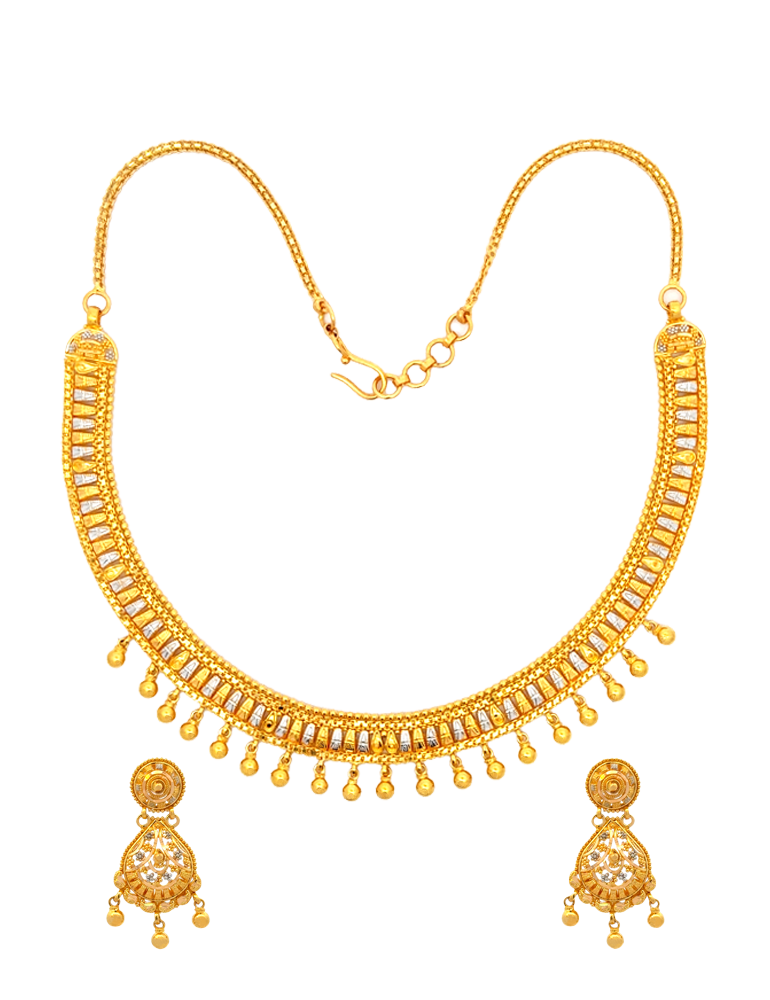 Dual Toned Gold Set - 22 Karat