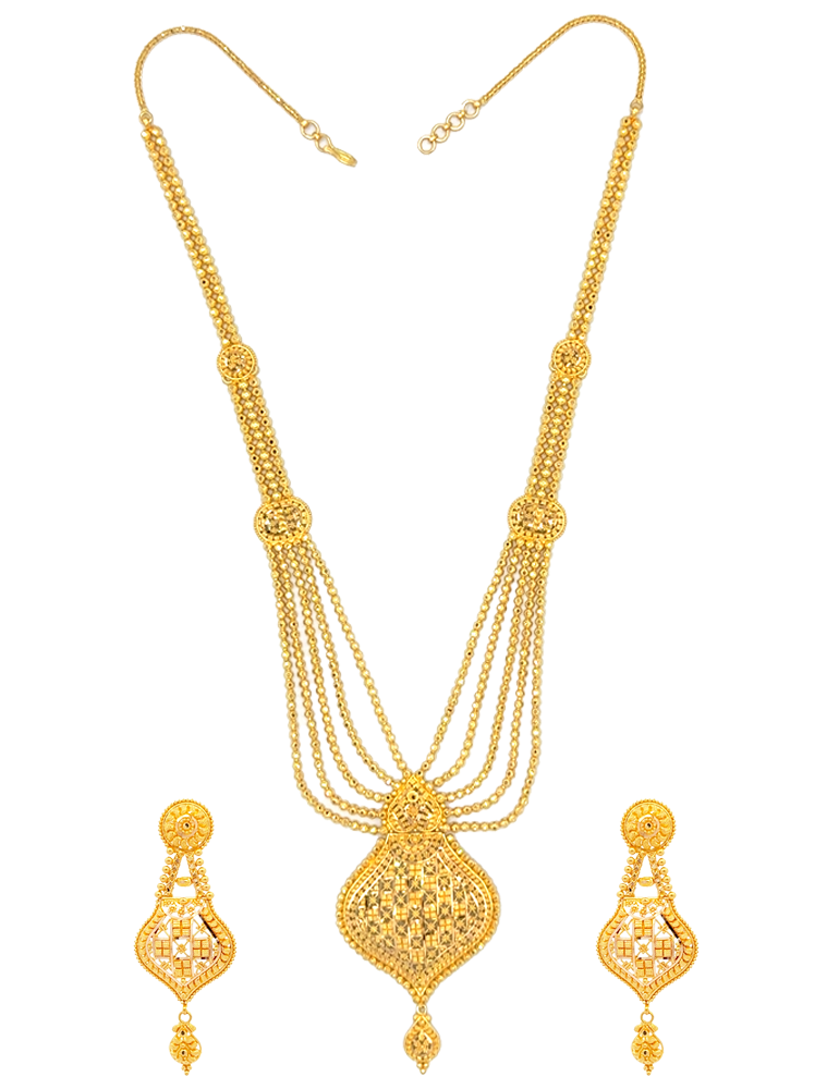 22 KT Gold Necklace Set with Earrings – aabhushan Jewelers