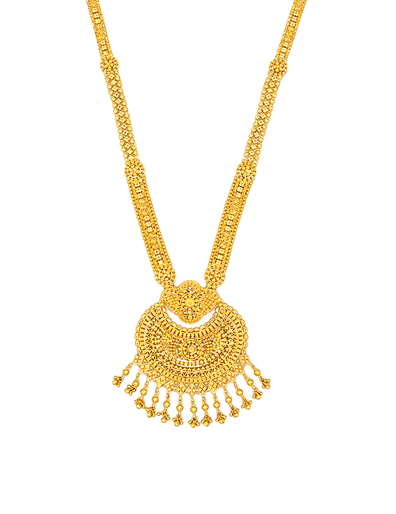 Elegant 22K Gold Statement Necklace Set with Earrings