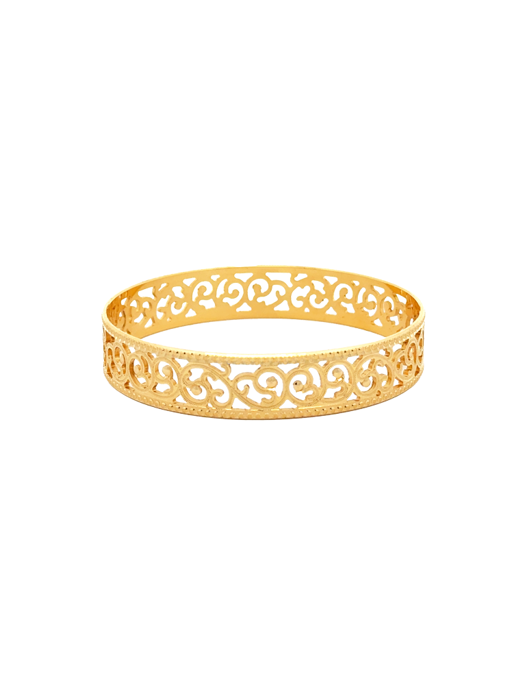 Victorian Scroll Gold Bangle 22kt - Set of 2