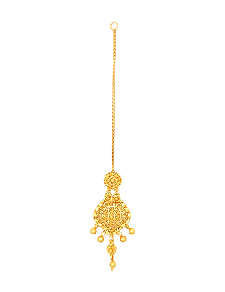 Royal Rosette Gold Tikka - 22 karat