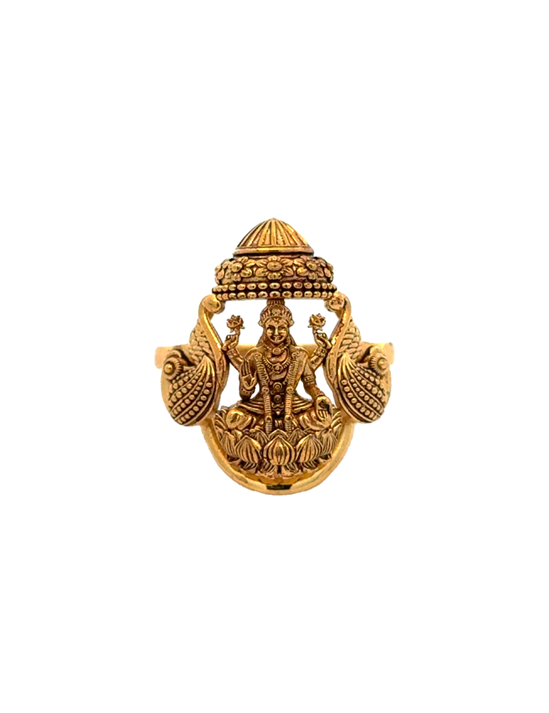 Gajalakshmi Temple Gold Ring - 22 Karat