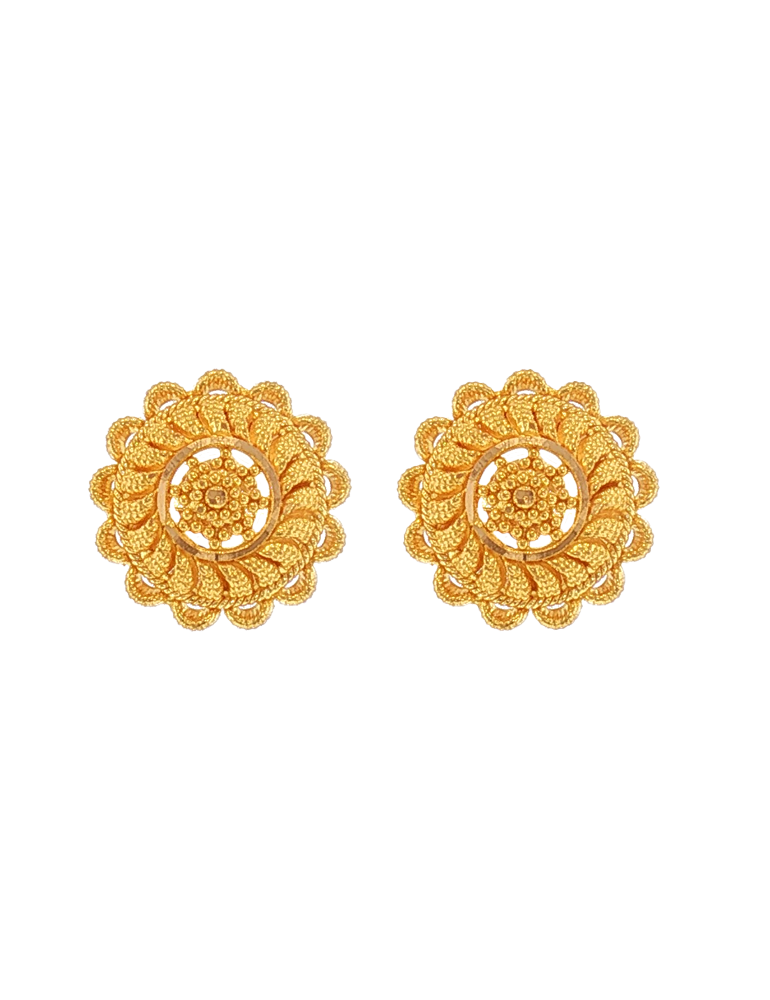 Ira Radiant Disc Earrings - 22 karat