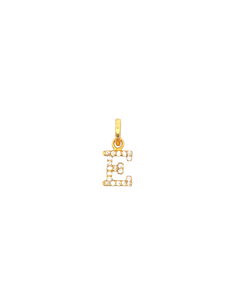Initial 'E' Gold Pendant - 22 Karat 22 Karat