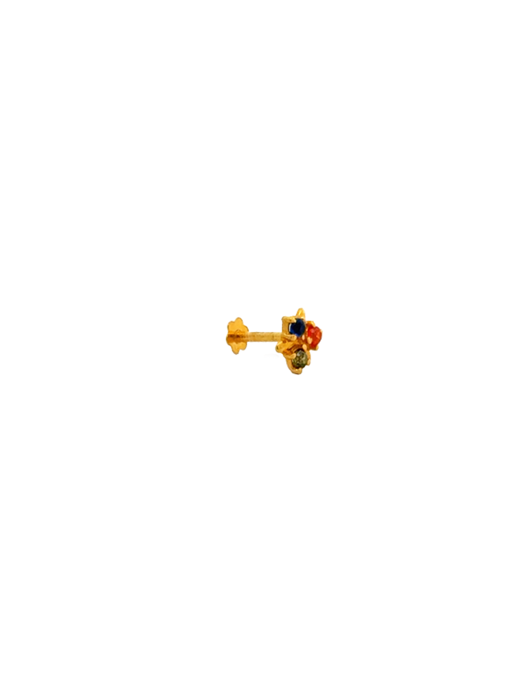 Trio Gleam – Gold Nose Pin - 22 Karat