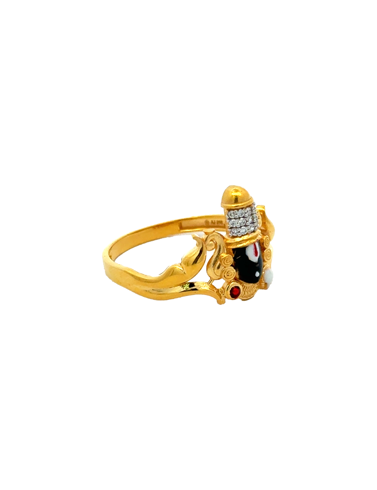 Balaji Devotional Gold Ring - 22 Karat