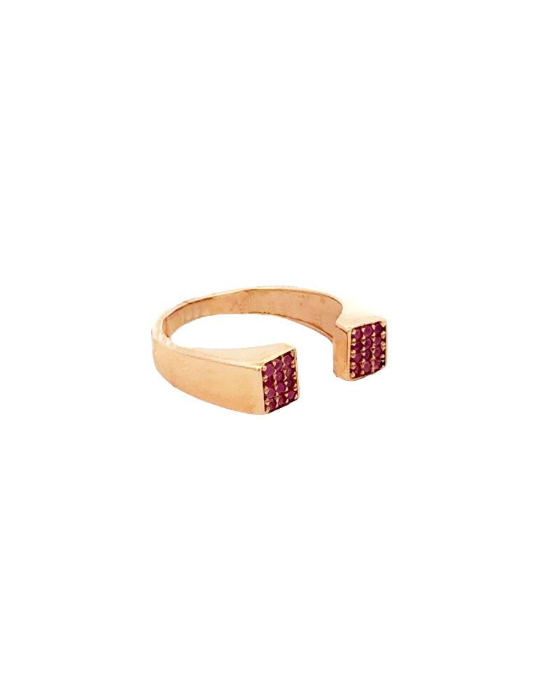 Elegant Ruby Gold Ring In 18K