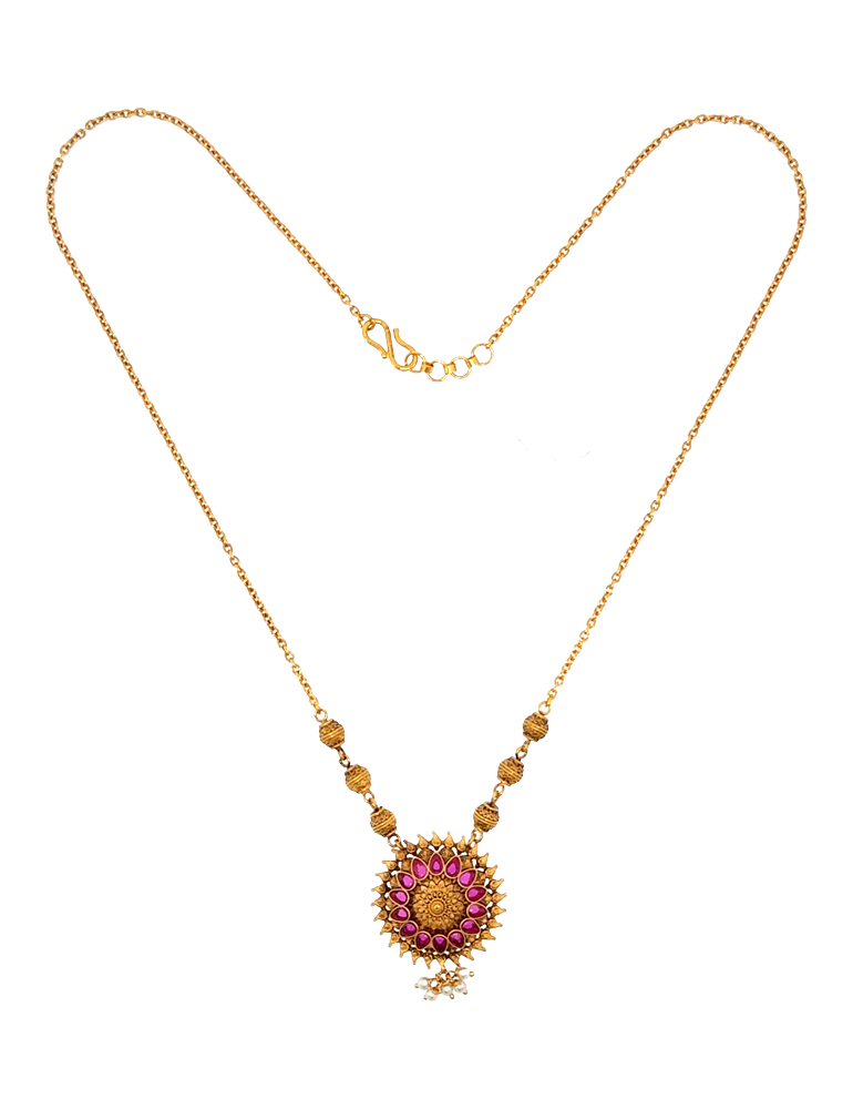 Kanak Ravi Pushpa Necklace - 22 Kt