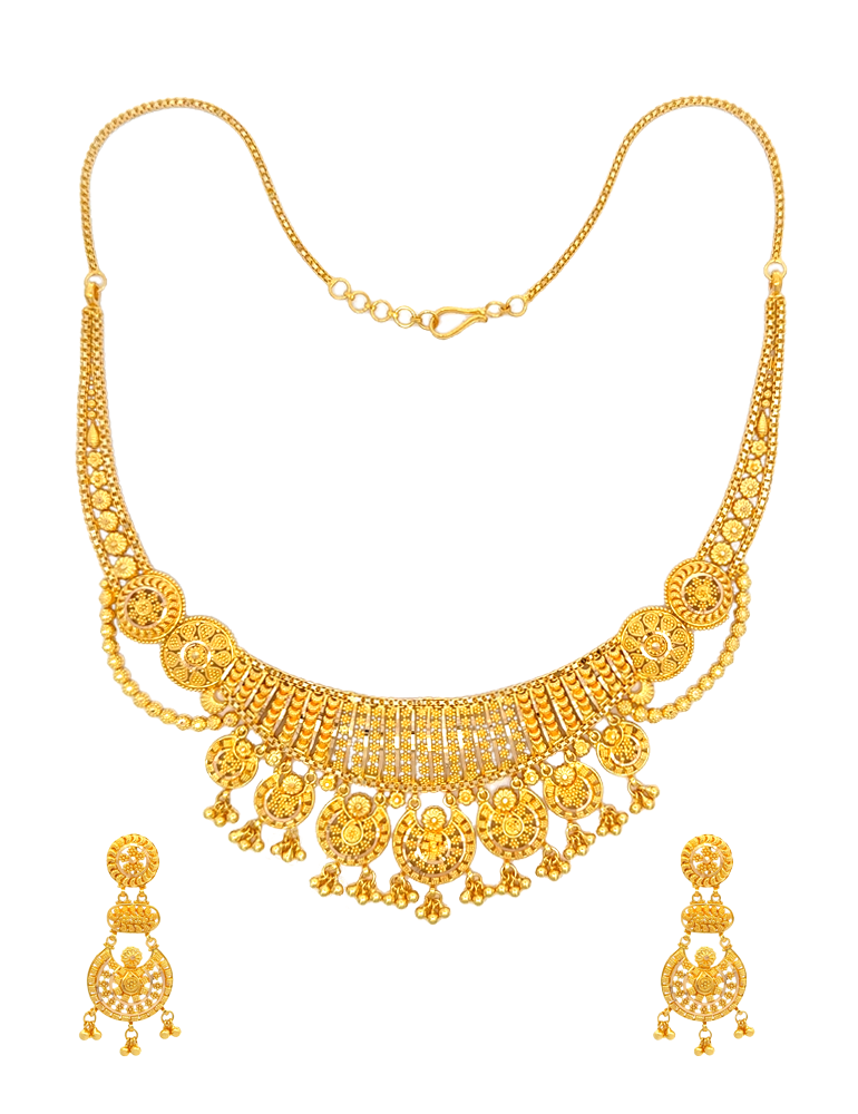 Elegant Vrittika Heritage Gold Set - 22 Karat
