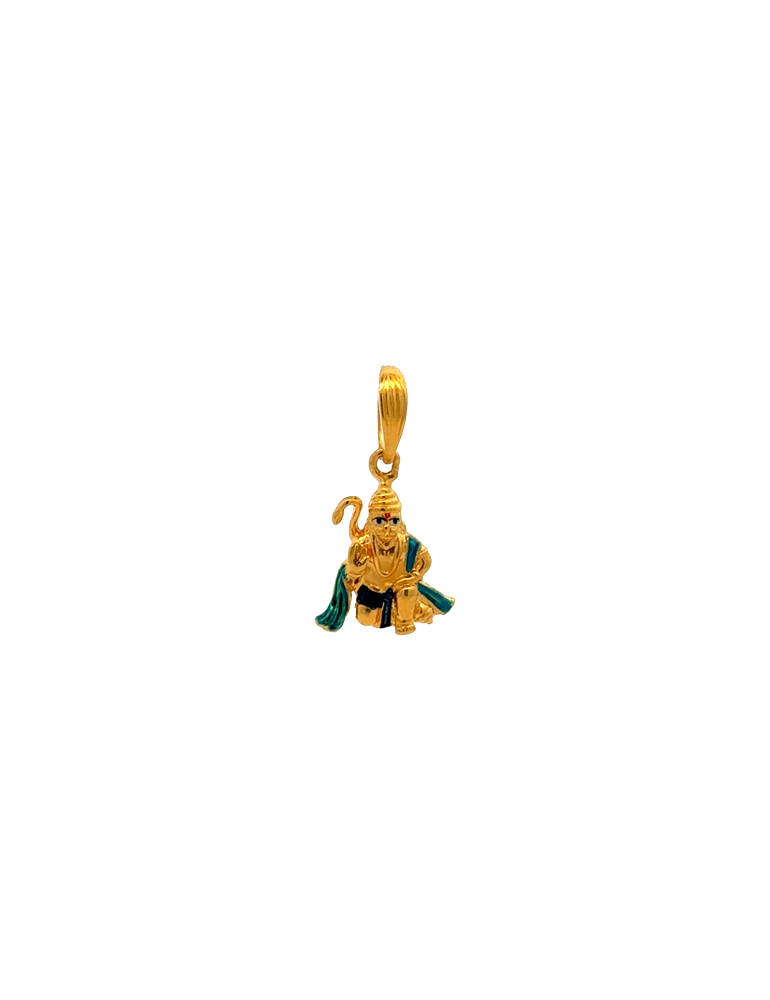 Gold Hanuman Pendant 22 Karat
