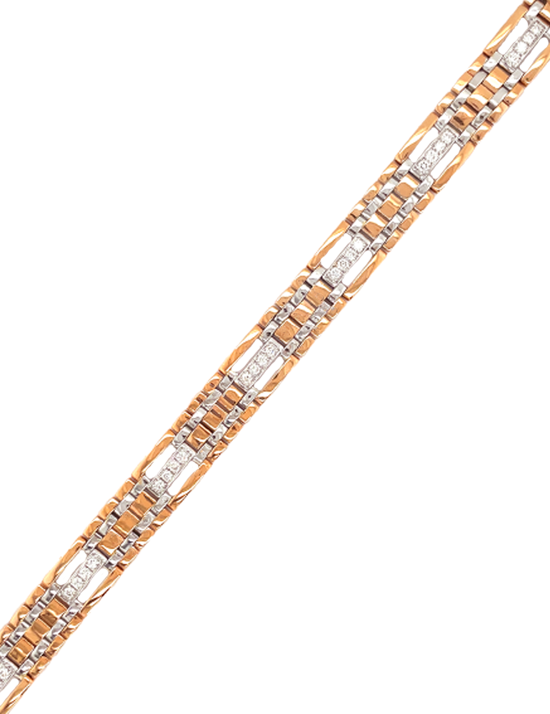 Diamond Rose Gold Bracelet 14 Karat