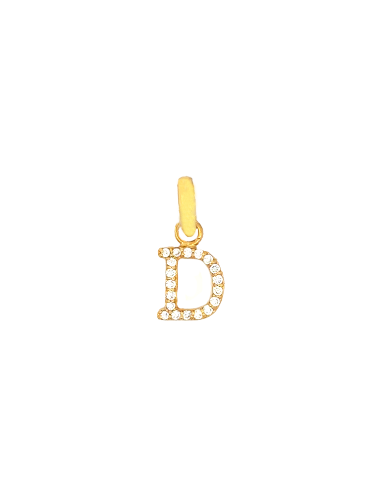 Initial 'D' Gold Pendant - 22 Karat