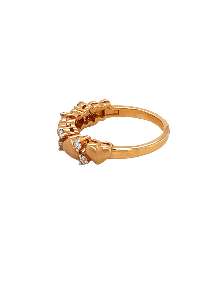 Lady's Rose Gold 18 Karat Flower Fashion Ring