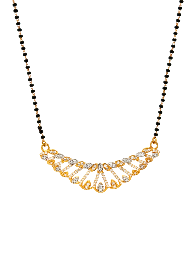 Feather Bloom Mangalsutra Set 22 Karat