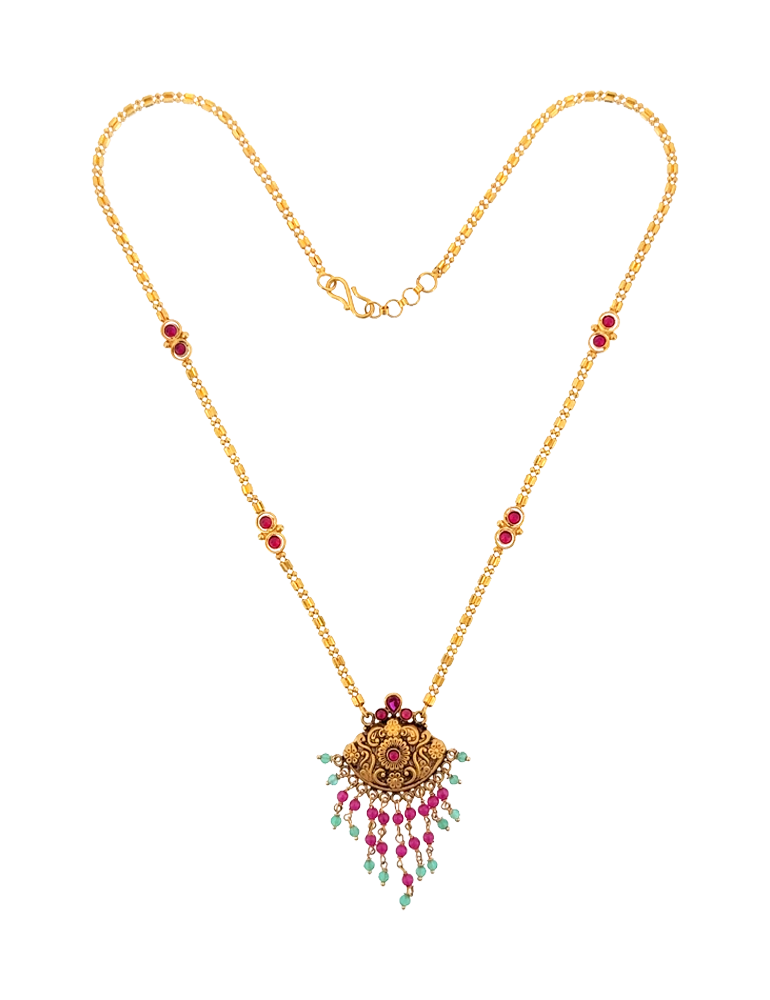 Hemamanjari Gold Necklace - 22 Kt