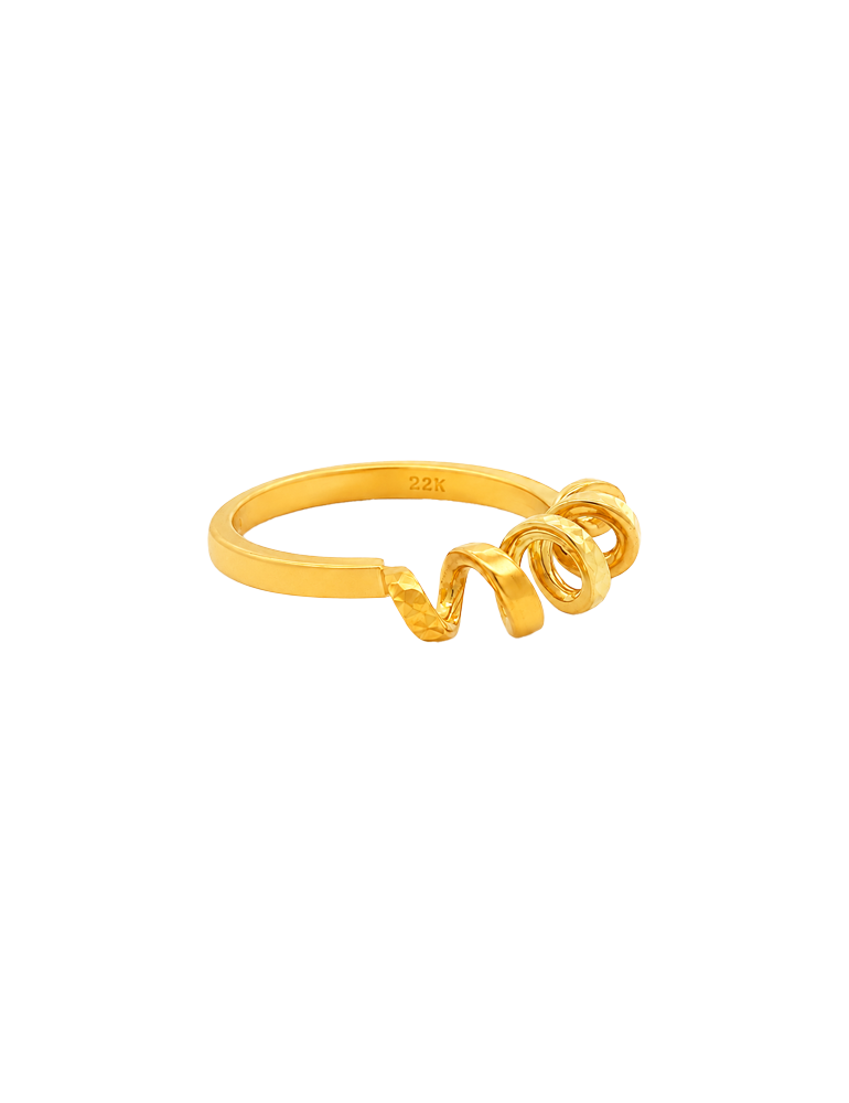 Valmora Sculpted Swirl Ring - 22 Karat
