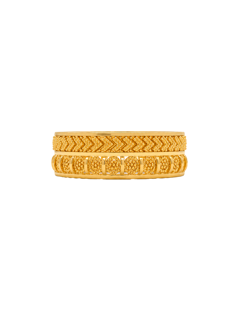 Rajrekha Textured Gold Band - 22 Karat
